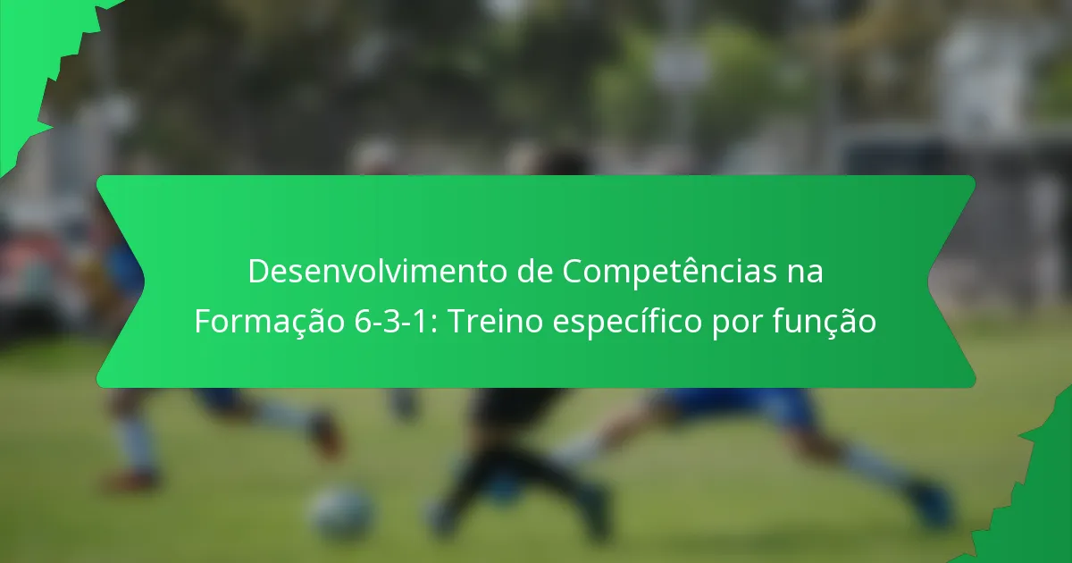 Desenvolvimento de Competências na Formação 6-3-1: Treino específico por função